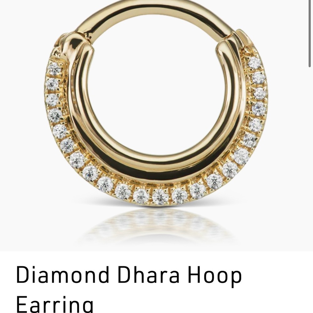 Maria Tash Gold and Silver Diamond Hoop Earring